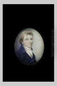 Gentleman Wearing Blue Coat With Brass Buttons, White Waistcoat And White Cravat by William Naish