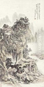 Listening To Music In The Pine Forest by Huang Binhong