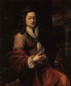 Portrait Of A Gentleman In A Brown Coat And White Cravat by Matthys Naiveu