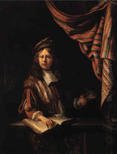 Self-portrait Of The Artist At A Window Holding Palette And Brushes - view 1
