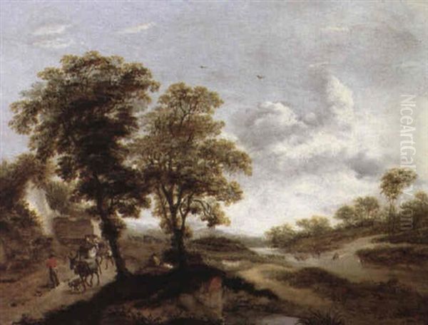 Landskap Med Ryttare Och Figurer - view 1