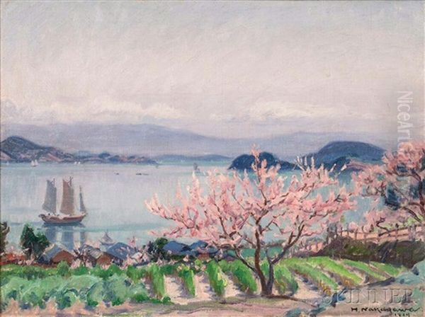 Shoreline With Cherry Blossoms - view 1