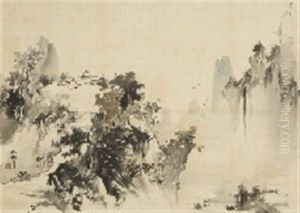 Watching Waterfall by Fusetsu Nakamura