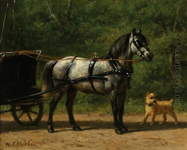 Small Dog Near A Horse-drawn Carriage - view 1