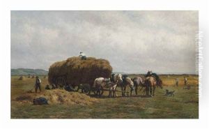 Loading The Hay Wagon by Willem Carel Nakken