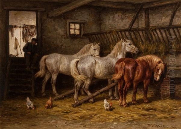 Three Horses In The Stable - view 1