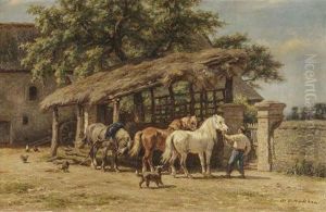 The Farmer And His Horses by Willem Carel Nakken