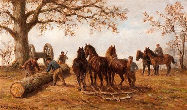 Tree Fellers With Workhorses And Logging Wheels - view 1