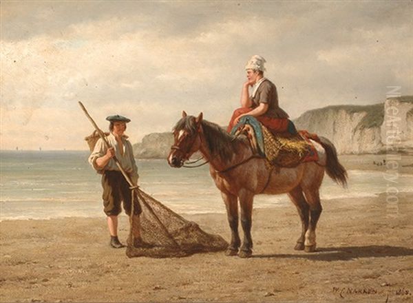 Normandy Shell Fishers On The Coast - view 1