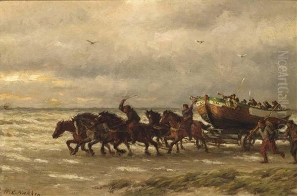 De Scheveningsche Reddingboot (a Rescue At Scheveningen) - view 1