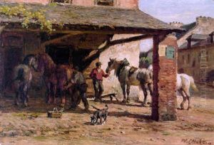 Hoefsmederij Te Harfleur by Willem Carel Nakken