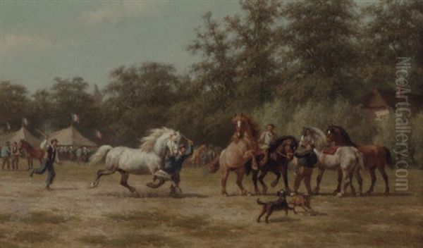 A Horse Market In A French Village - view 1