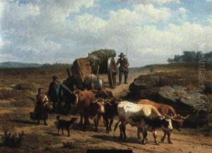 Oxen Pulling Home A Cart