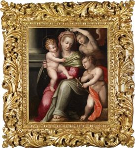 Die Madonna Von Einem Engel Bekranzt Mit Dem Johannesknaben