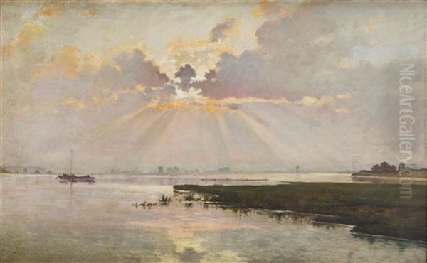 Lake In A Sunset - view 1