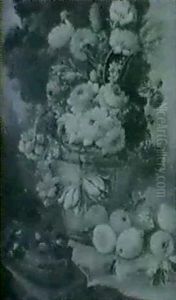 Bodegon De Flores Y Frutos by Mariano Nani