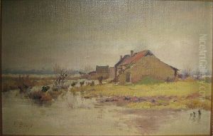 Boerderij Aan De Rand Van Een Rivier. by Franz Binje