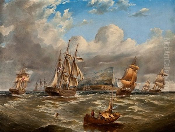 British Naval Vessels Off Gibraltar - view 1