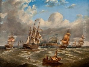 British Naval Vessels Off Gibraltar by George Alexander Napier