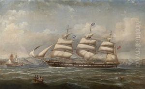 The Windjammer "caernarvon Castle" In The Clyde by George Alexander Napier