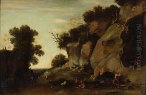 Pastoral At Cave by Filippo Napoletano