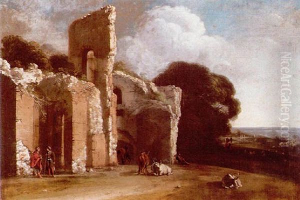 Landscape With Ruins, Peasants And Cattle - view 1