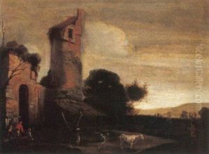 Paesaggio Con Torre by Filippo Napoletano