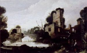 Fluslandschaft Mit Ruinen