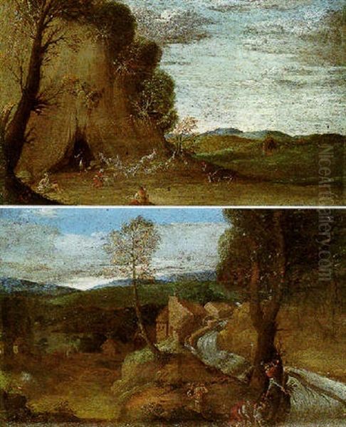 A River Landscape With Villagers Gathering Wood - view 1