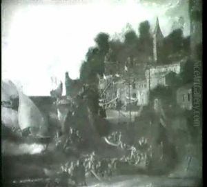 Paysage Avec L'arrivee De Helene A Troie by Filippo Napoletano