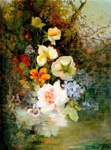 Flores En Un Paisaje by Francisco Narbona Beltran