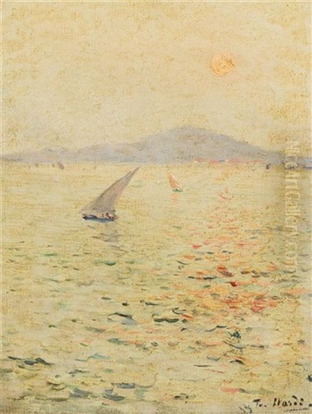 Sailboats Under Moon - view 1