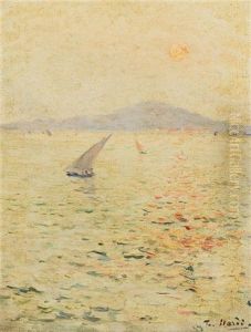 Sailboats Under Moon by Francois Nardi