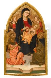 Thronende Maria Mit Kind Und Heiligen (collab W/workshop) by Mariotto Di Nardo