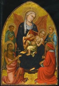 The Madonna And Child With Saints John The Baptist, Francis, Lawrence And Jerome by Mariotto Di Nardo