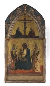 The Madonna And Child Surrounded By Saints John The Baptist, Catherine Of Alexandria, Francis Of Assisi And Bartholomew And Other Saints...