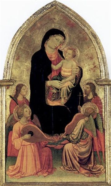 La Madonna Col Bambino Fra Una Santa E Il Battista E Due Angeli Musicante - view 1
