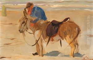 A Donkey Ride On The Beach by Leonardus Nardus