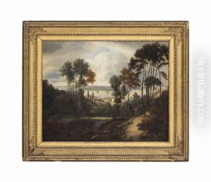 An Extensive Landscape With Houses Overlooking A River, With Figures In The Foreground An Extensive Landscape With Houses Overlooking A River, With Figures In The Foreground