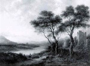 A Distant View Of Melrose Abbey On The Tweed by Alexander Nasmyth
