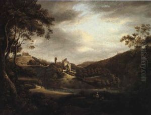 Roslin Castle With Roslin Chapel by Alexander Nasmyth