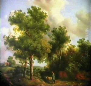 Schafer In Einer Bewaldeten Landschaft Schafer In Einer Bewaldeten Landschaft