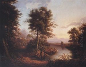 River Landscape With A Distant View Of A Castle River Landscape With A Distant View Of A Castle