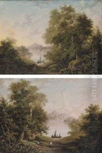 Fishermen On The Banks Of A River (+ Figure On The Bank Of A River; Pair) Fishermen On The Banks Of A River (+ Figure On The Bank Of A River; Pair)