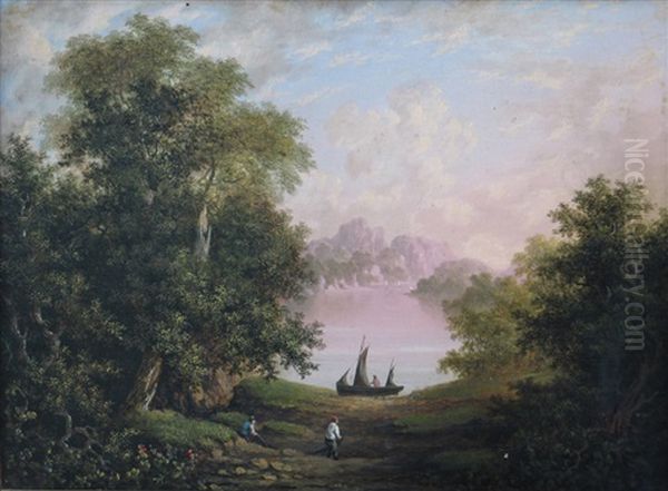 Fishermen Sorting Nets In A Wooded Glade (+ Another; Pair) - view 1