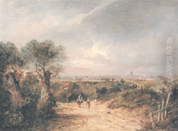 View Of London From Hampstead With A Distant View Of St.pauls - view 1