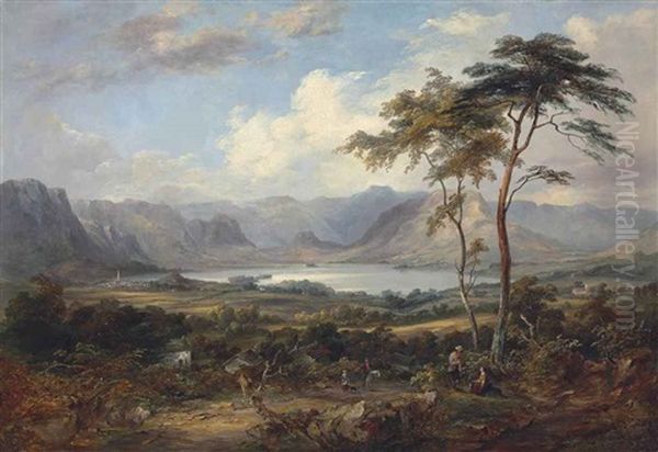 A Mountainous Lake Landscape, Traditionally Identified As Coniston Water - view 1
