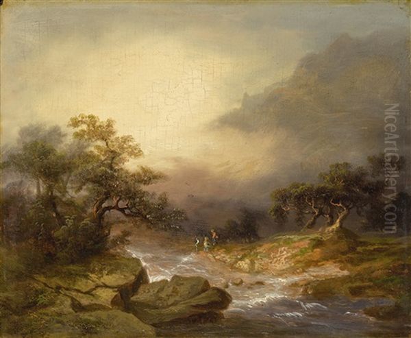 Wooded Landscape With A Running Stream - view 1