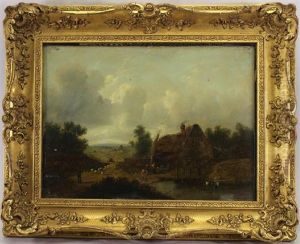 Landscape Painting With A Village Landscape Painting With A Village