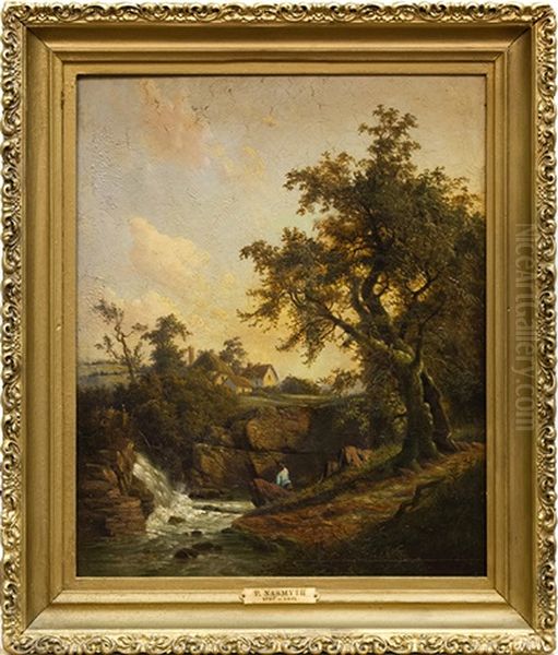 Fisherman Near Dam - view 1